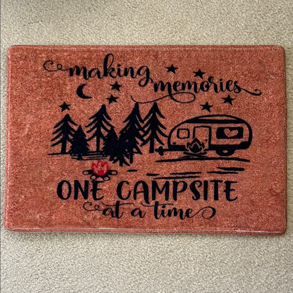 Rustic Camping Welcome Door Mat